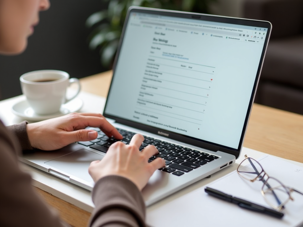 Homeowner completing online refinancing application