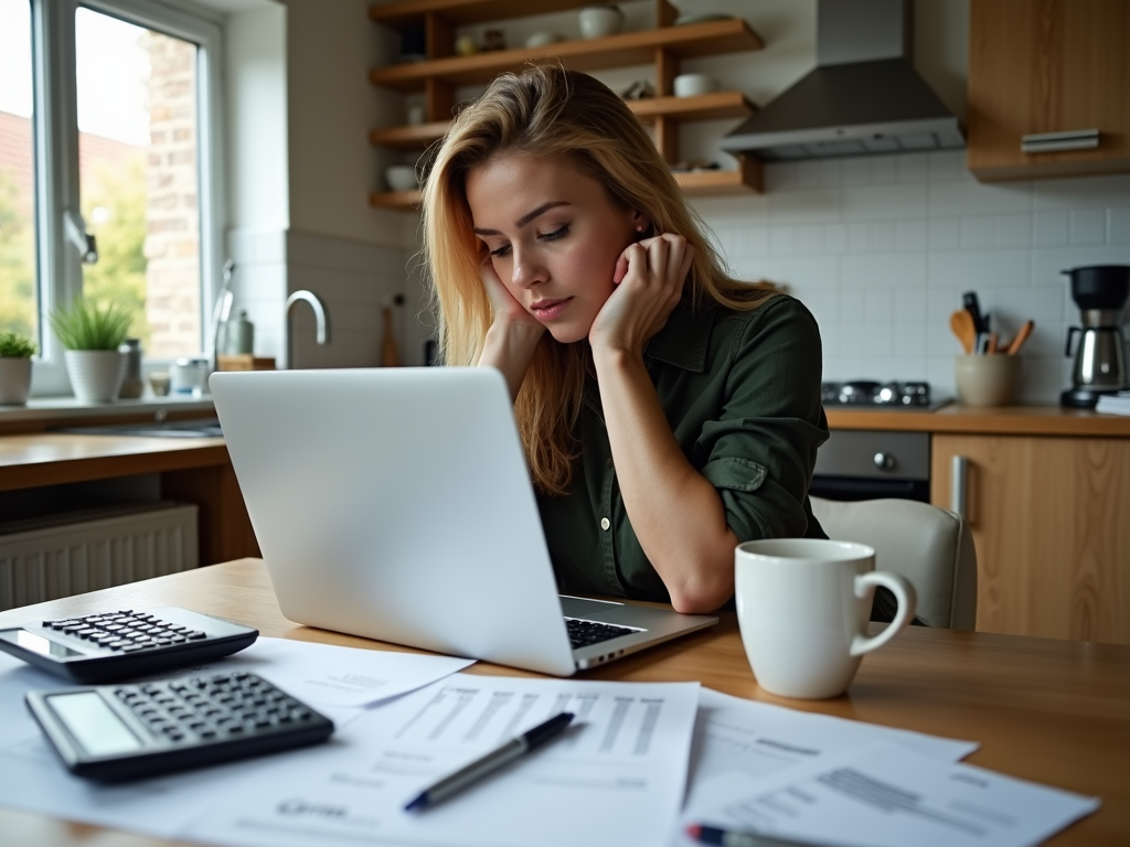 Person planning mortgage at home