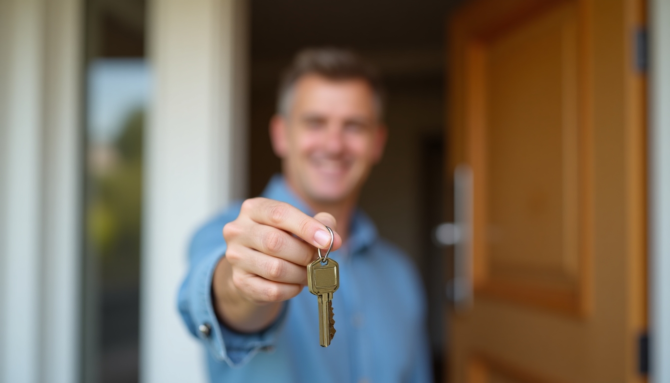 New homeowner holding keys to their house