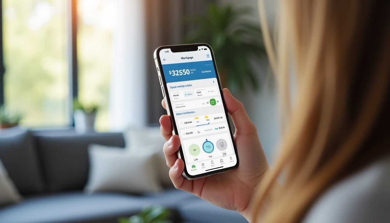 Using a mortgage comparison app on a smartphone