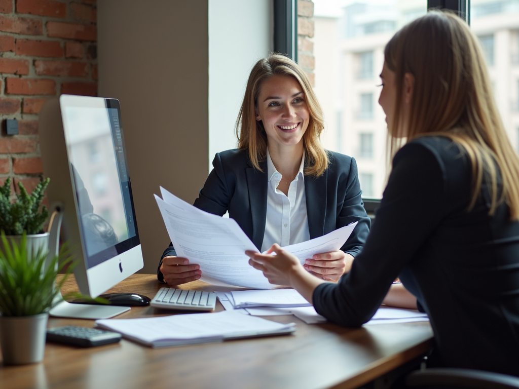 Mortgage broker assisting a client with pre-approval