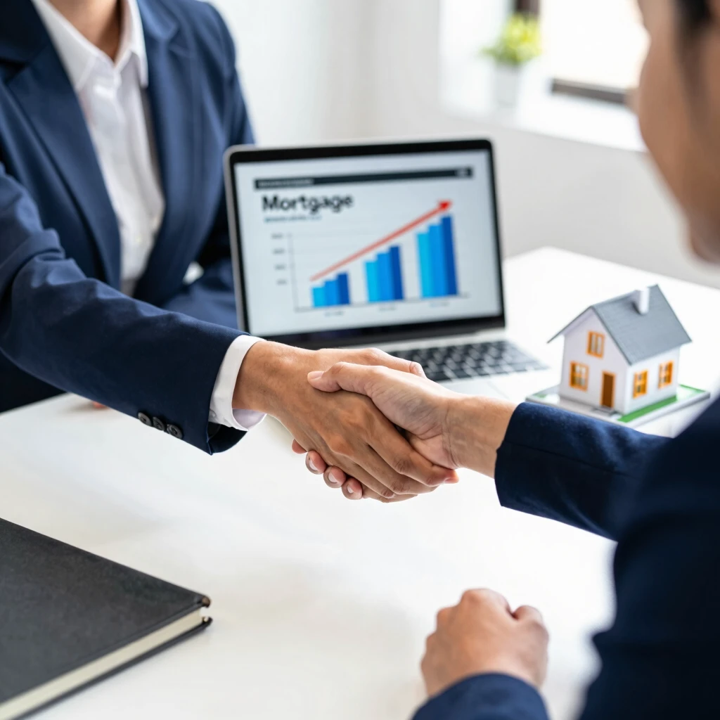 Agent and client finalizing FHA loan agreement