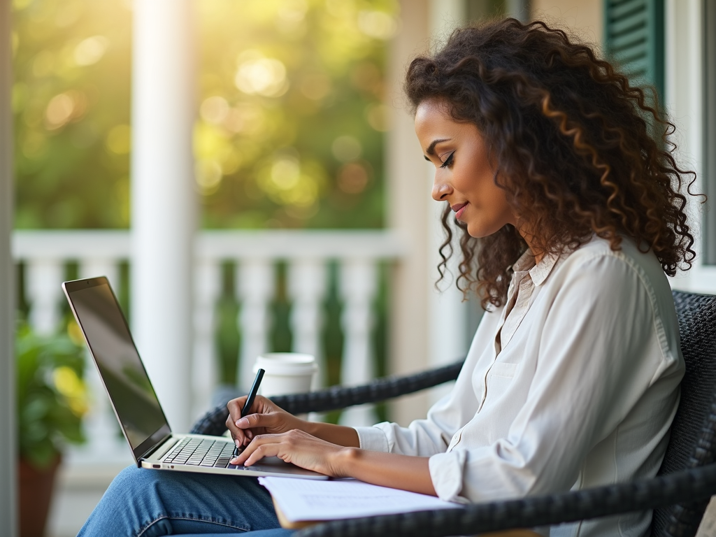 Exploring FHA refinancing options from home.