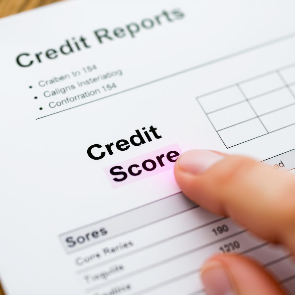 Credit score on a report