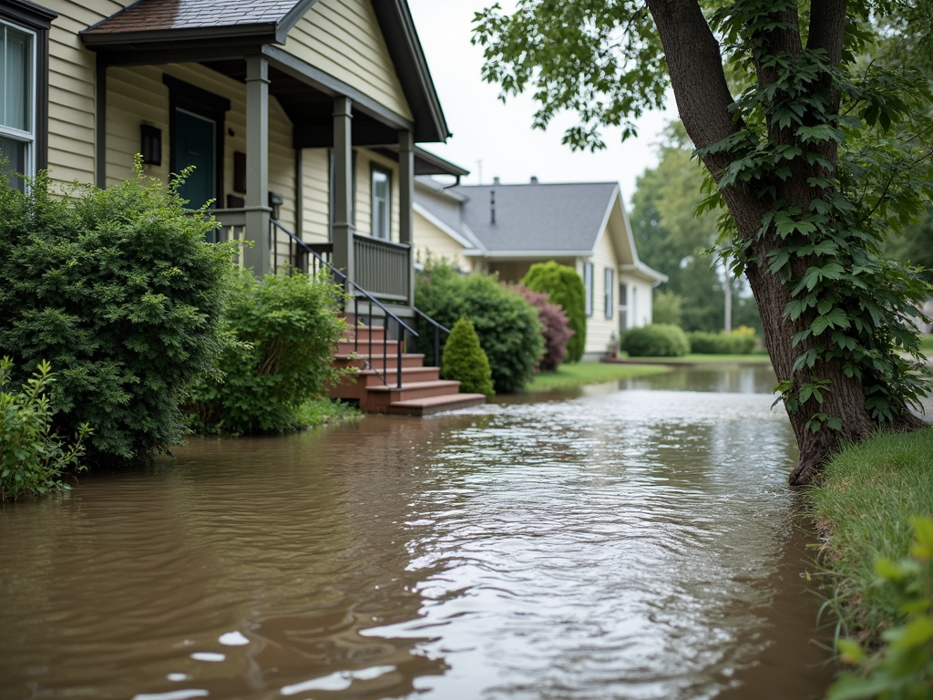 House in a flood-prone area