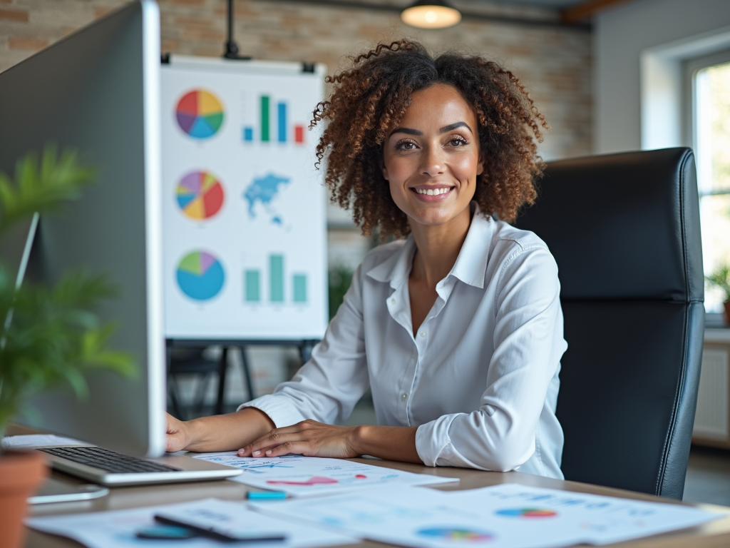 Mortgage broker working at an organized desk