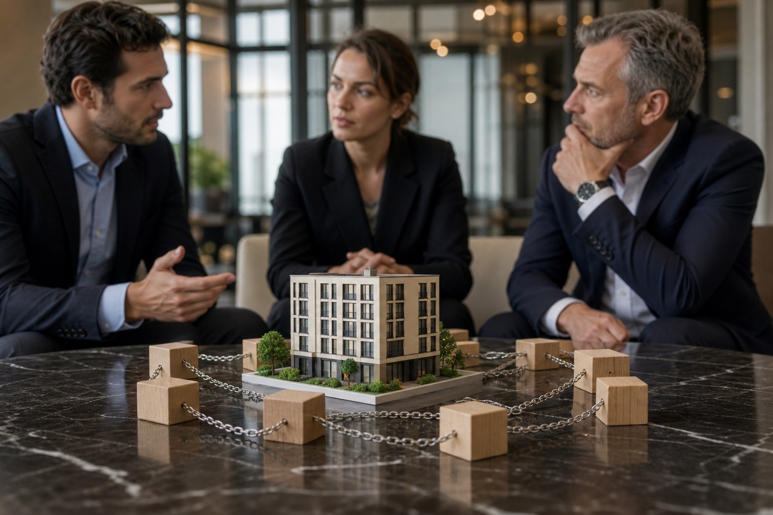Blockchain technology representing tokenized real estate assets