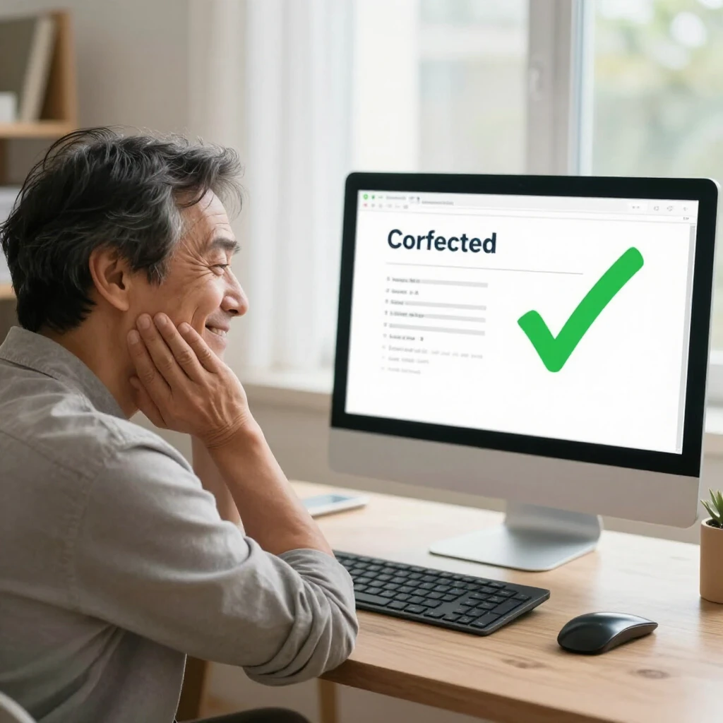 Person looking relieved after successfully disputing a credit report error