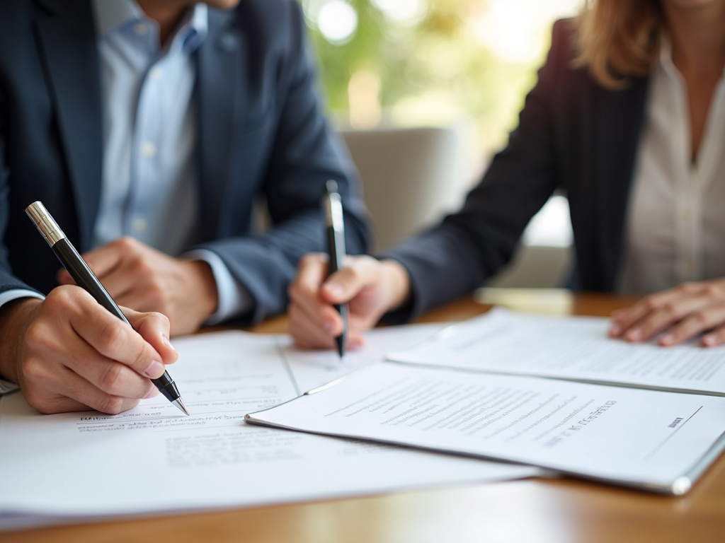 Person signing documents at closing