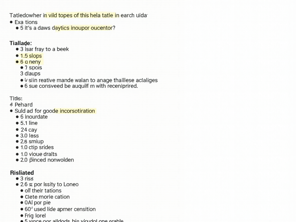 Title search document highlighting potential issues