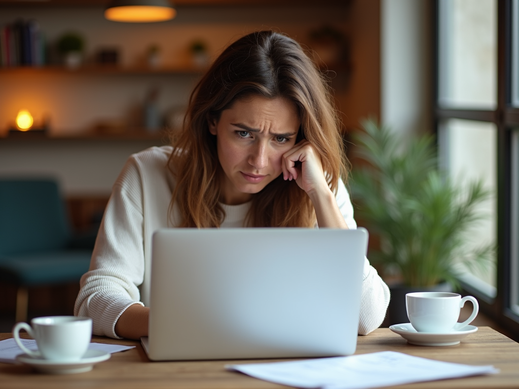 Person checking credit report to improve score