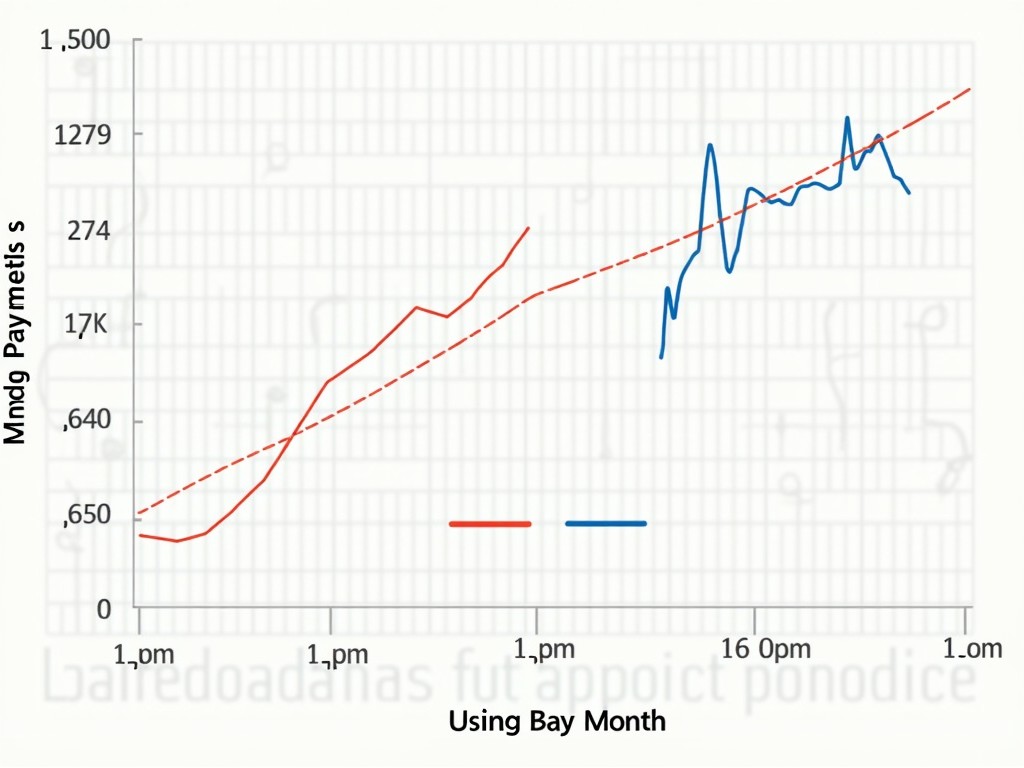 A graph showing comparison of 15-year vs. 30-year mortgage payments.