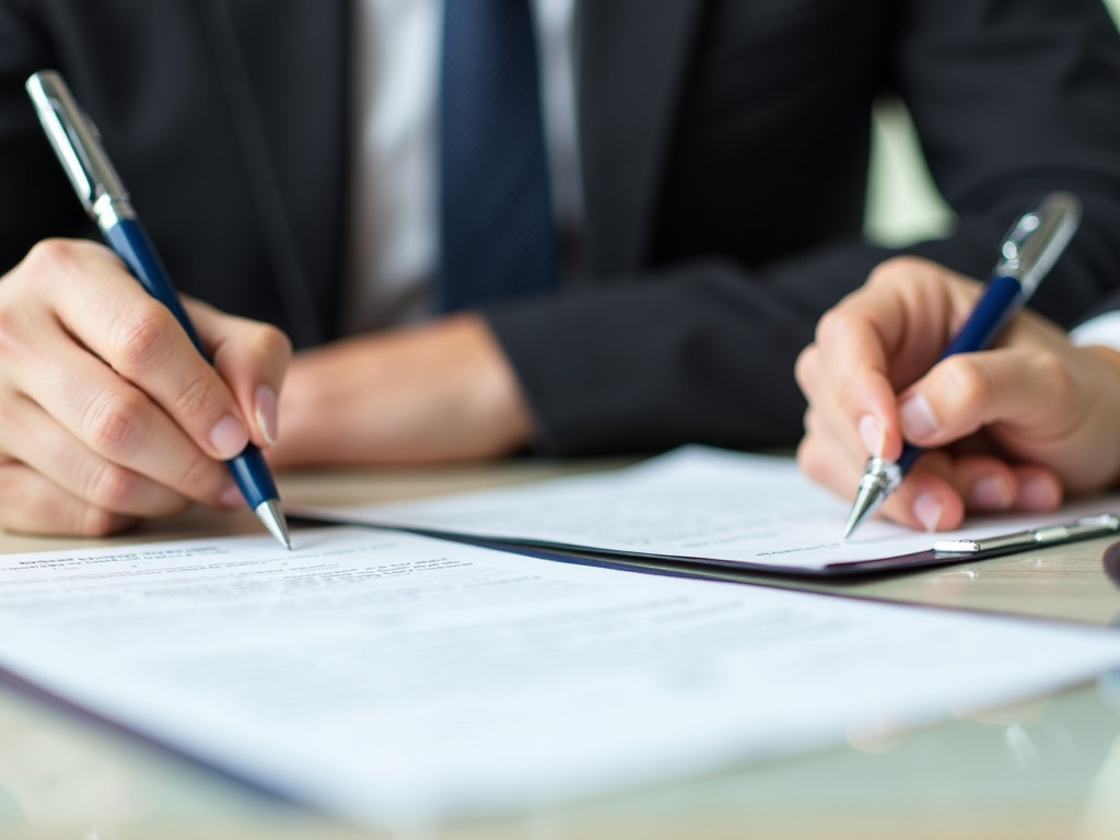 Person signing mortgage documents at closing