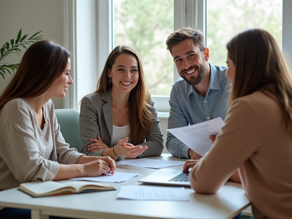 Homebuyers discussing FHA loan options with a mortgage broker