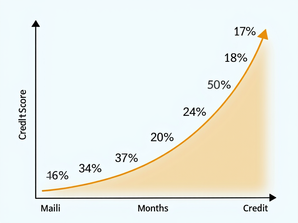 A graph illustrating credit score improvement over time.