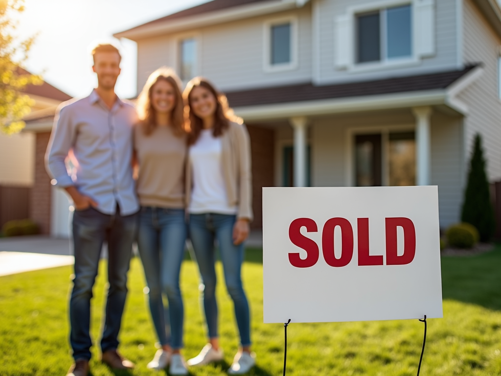 Family celebrating new home after mortgage process
