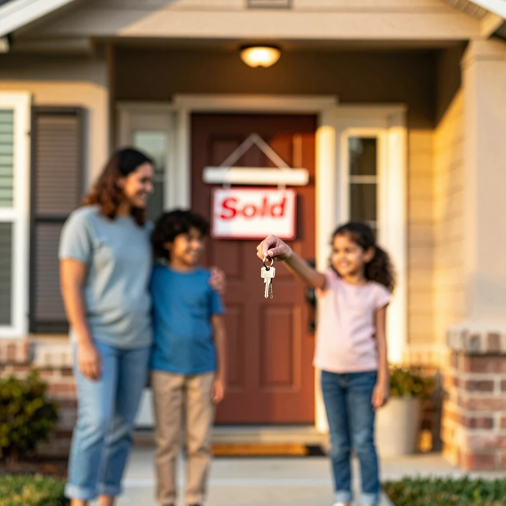 Family achieving homeownership dream
