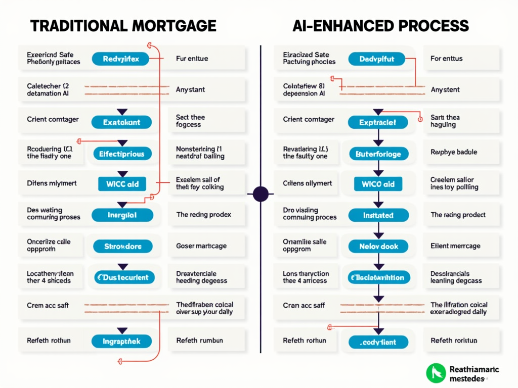 Infographic comparing traditional and AI-driven mortgage processes