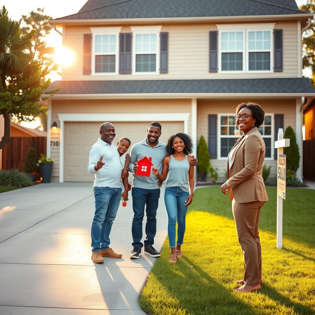 Family receiving keys to their new home after FHA mortgage closing