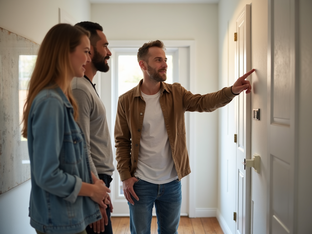 Touring a home with a real estate agent