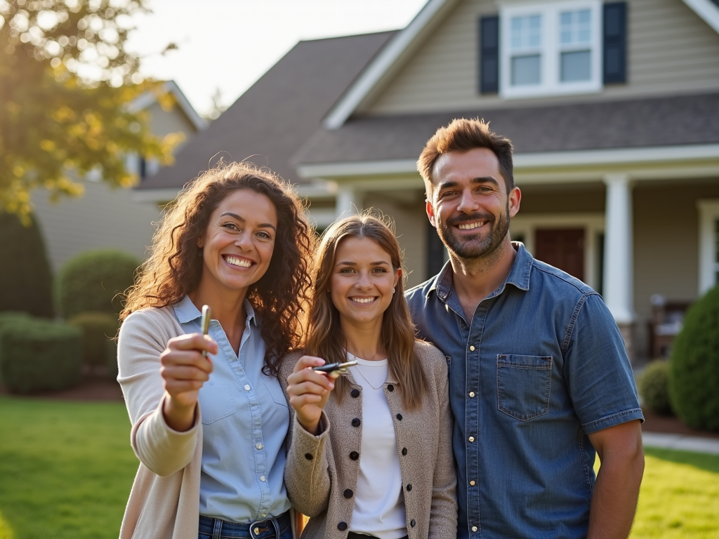 Family enjoying their new home