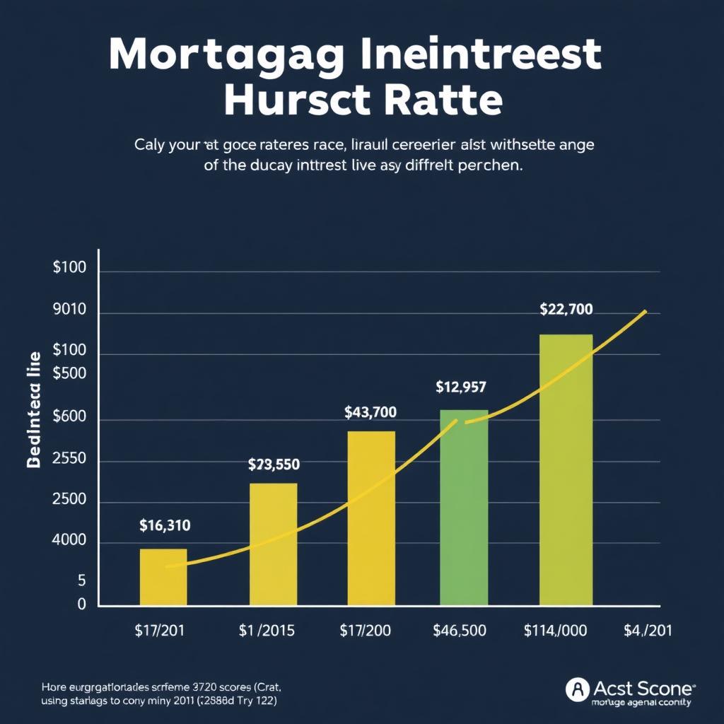 Graph illustrating how credit scores impact mortgage interest rates.