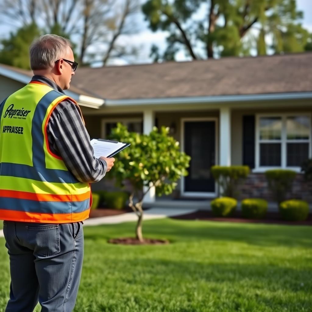 FHA appraiser inspecting a home’s exterior