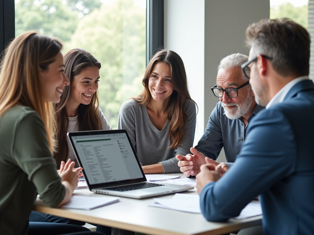 People discussing mortgage options with a broker