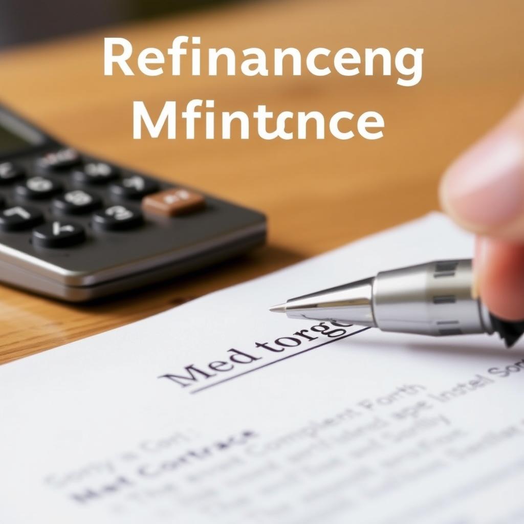 Signing mortgage documents for FHA cash-out refinancing.