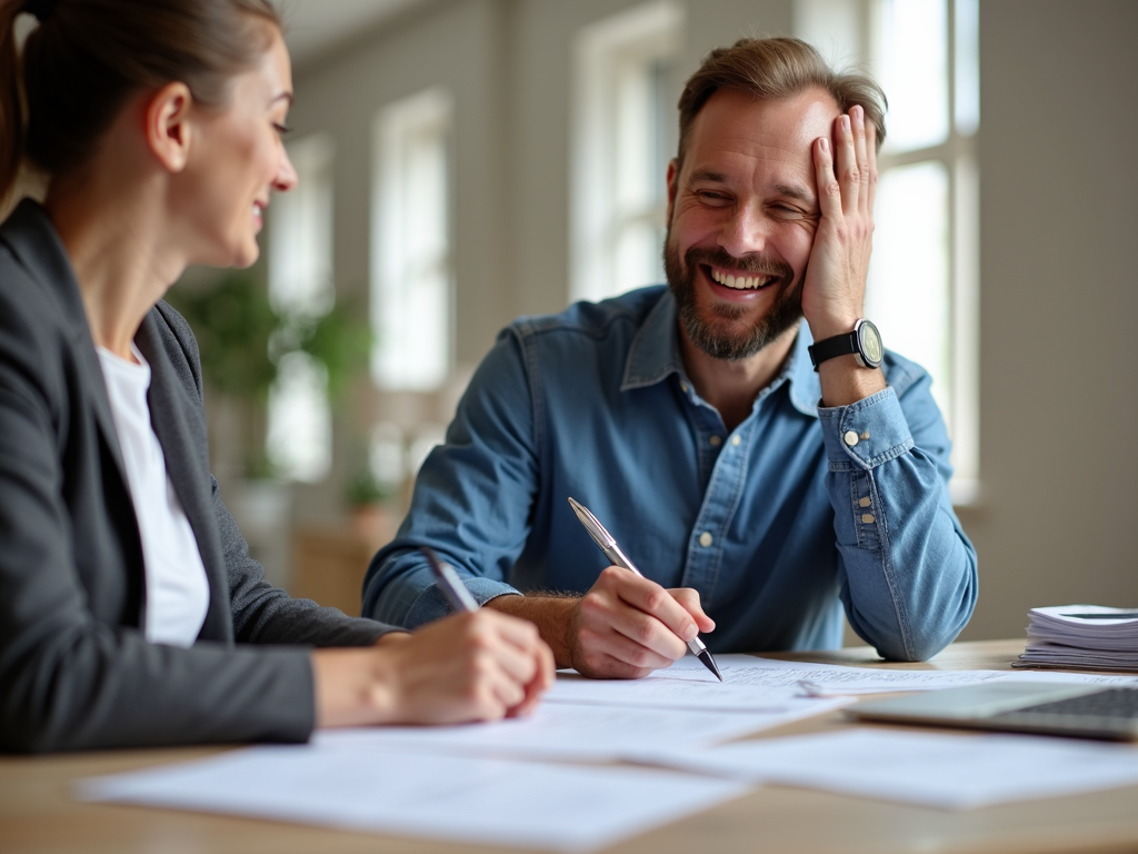 Homebuyer signing mortgage documents