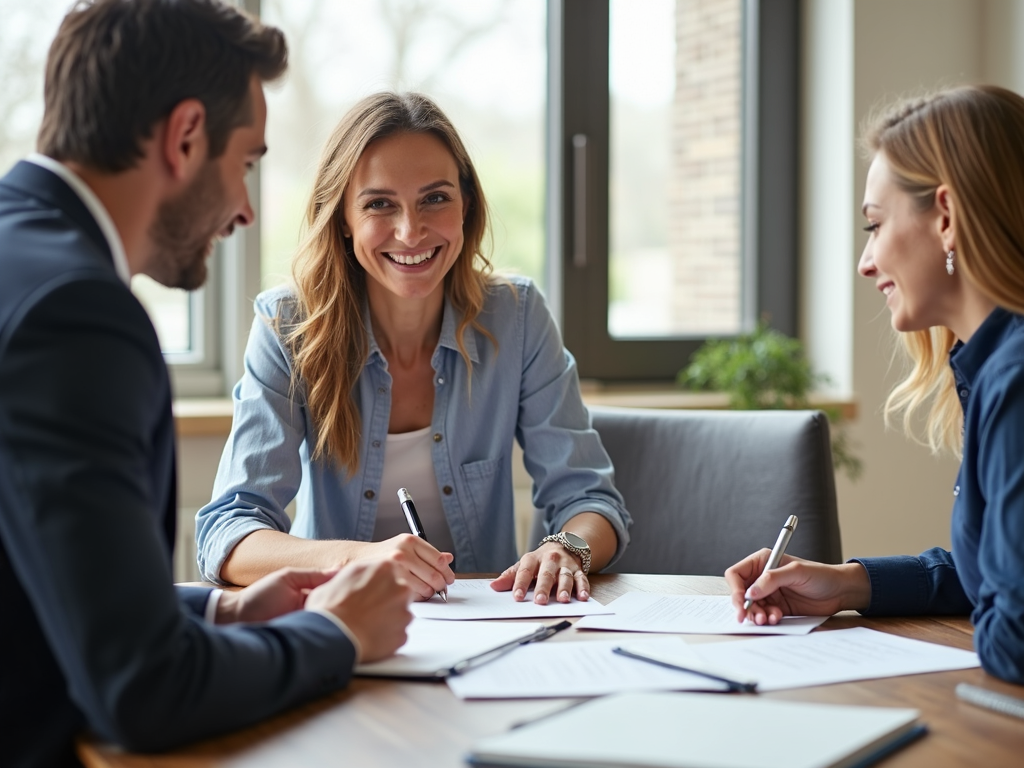 Couple securing an FHA loan with a real estate agent