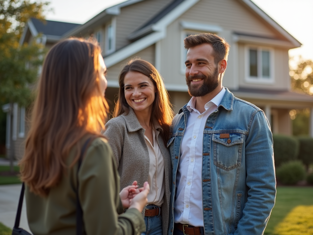 Homebuyers with real estate agent