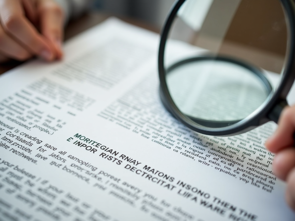 Person reading mortgage document
