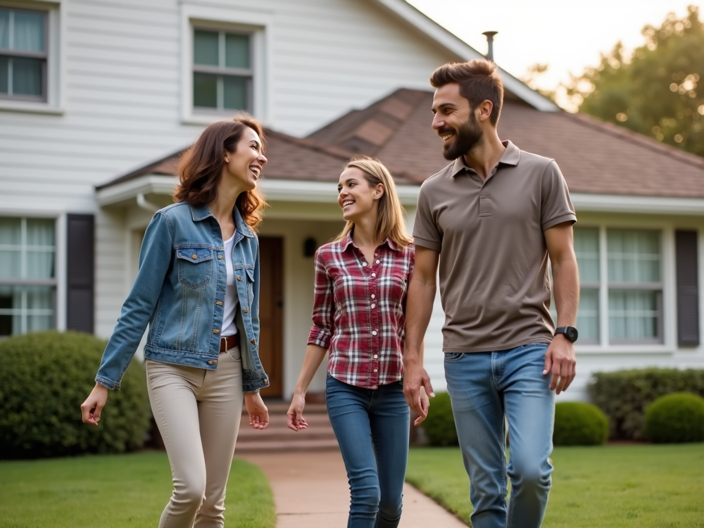 Family celebrating their new home purchase.