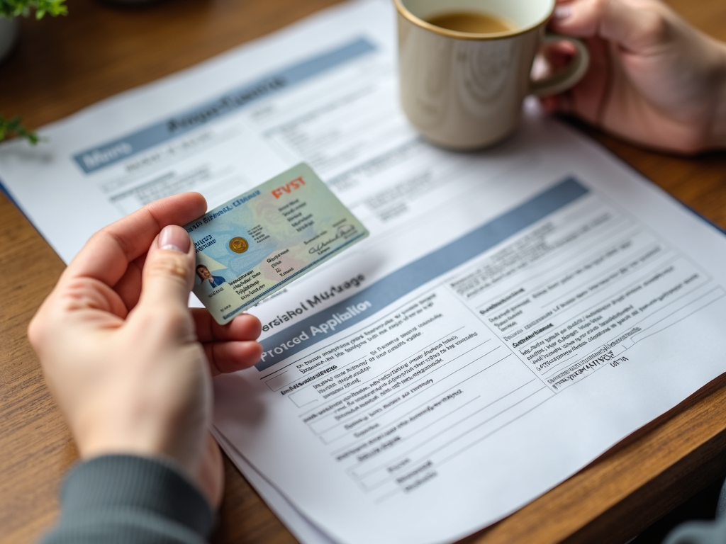 Driver’s license with mortgage application