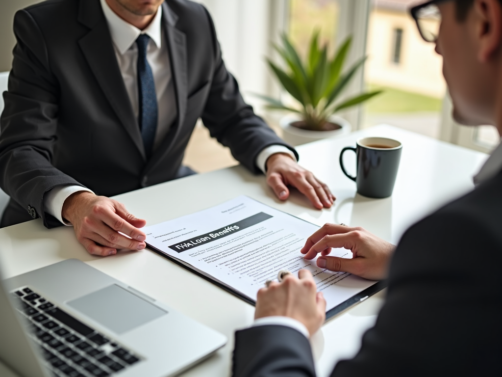Real estate agent explaining FHA loan benefits