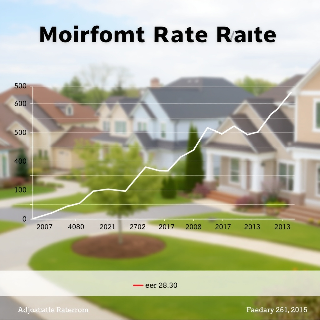 Graph of historical fixed and adjustable mortgage rates over time in a neighborhood setting