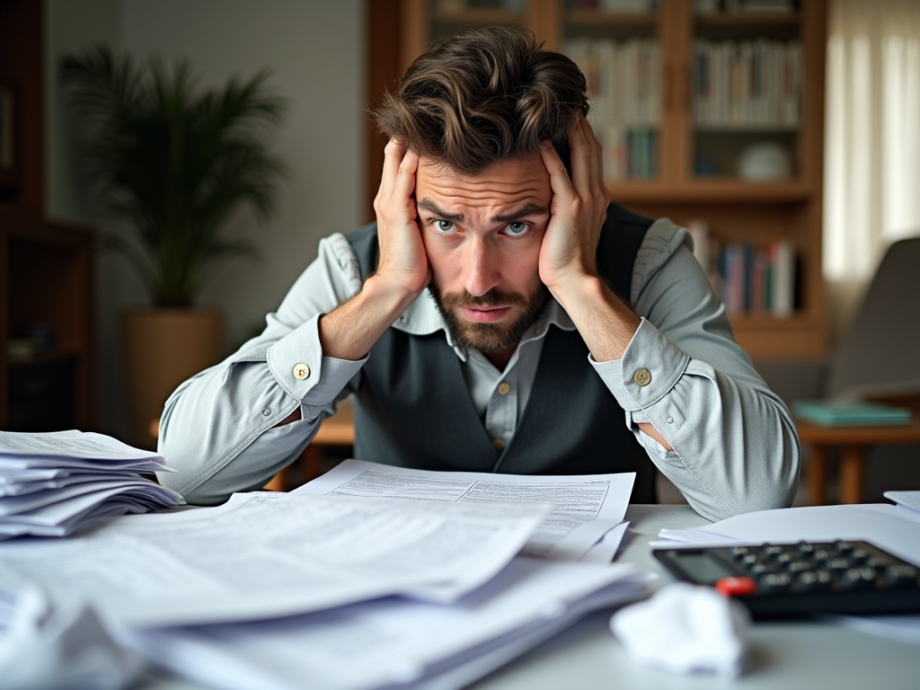 Person stressed about mortgage payments