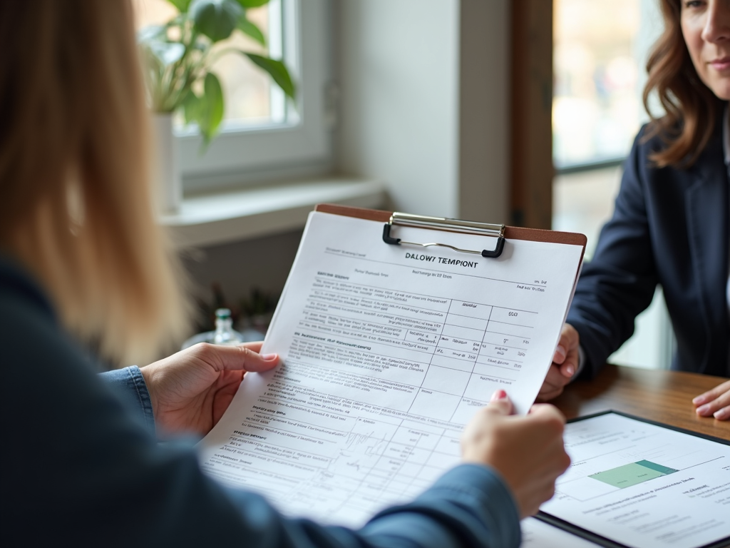 Person reviewing financial documents with a loan officer