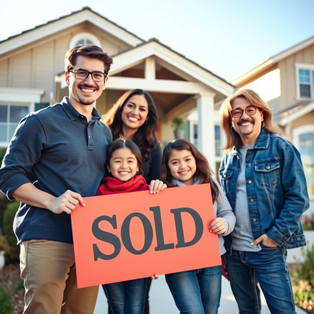Happy family celebrating their new home purchase with an FHA loan