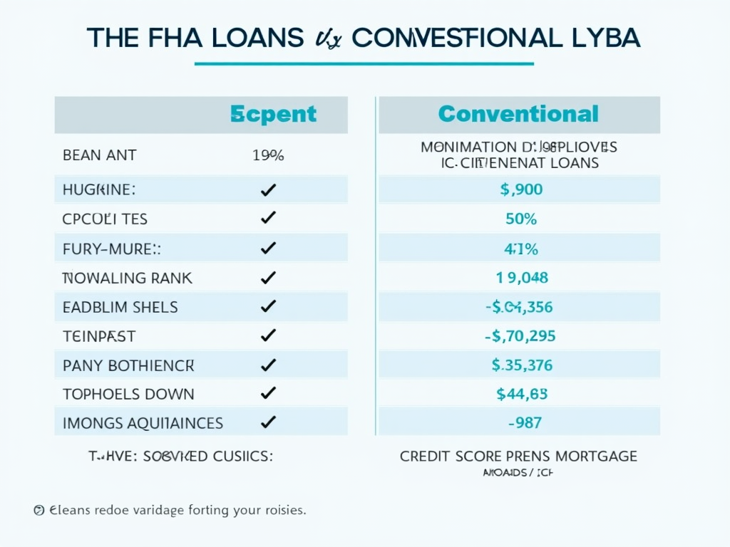 Comparison table of FHA and conventional loans