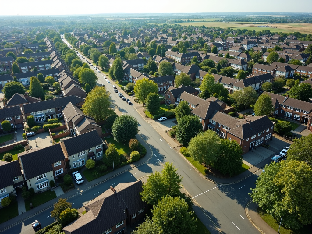 Aerial view of a family-friendly neighborhood