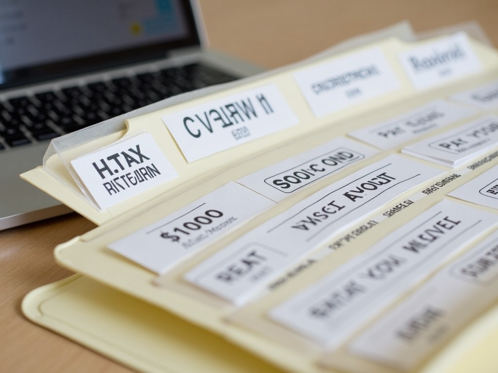 Organized folder with mortgage application documents