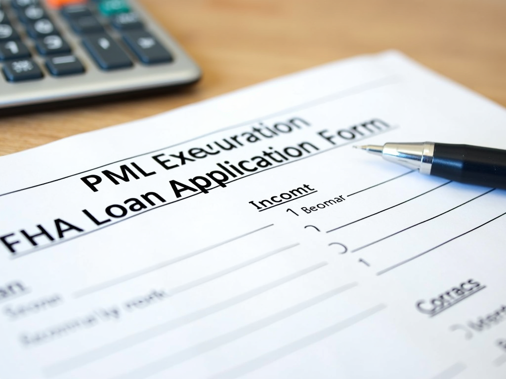 Completed FHA loan application on desk