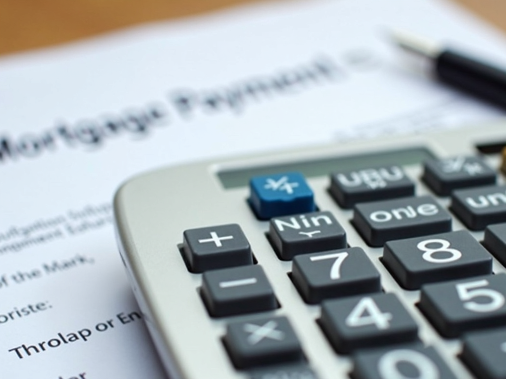 Calculator showing mortgage payment calculations