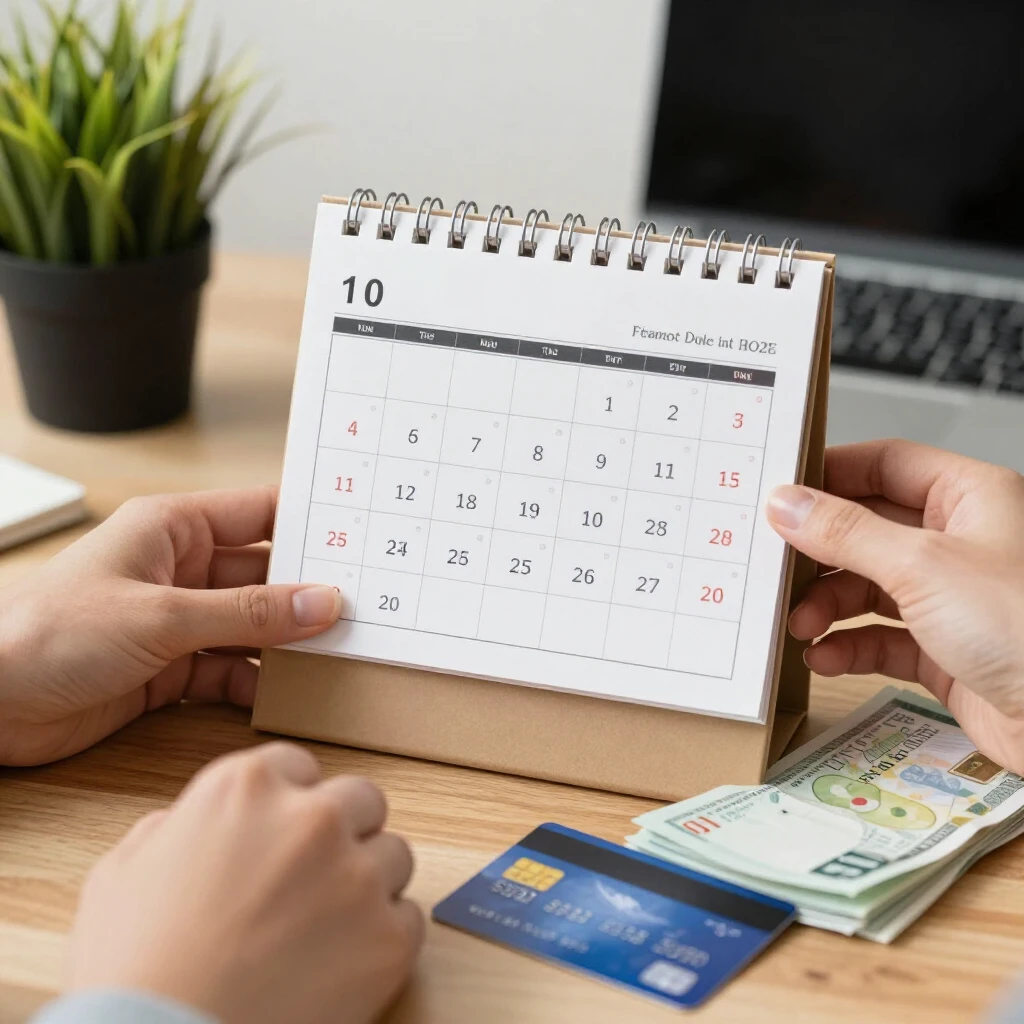 Organized bill payments calendar