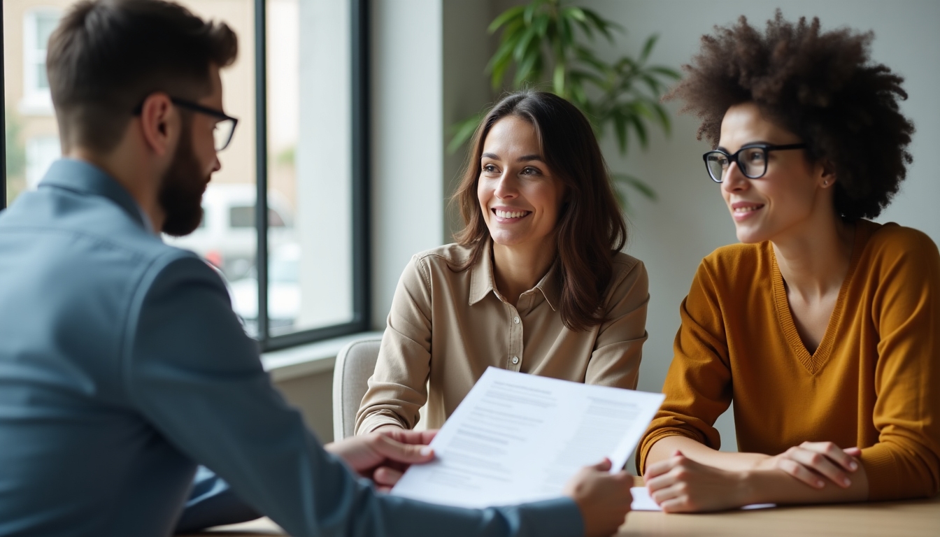 Couple meeting with FHA lender