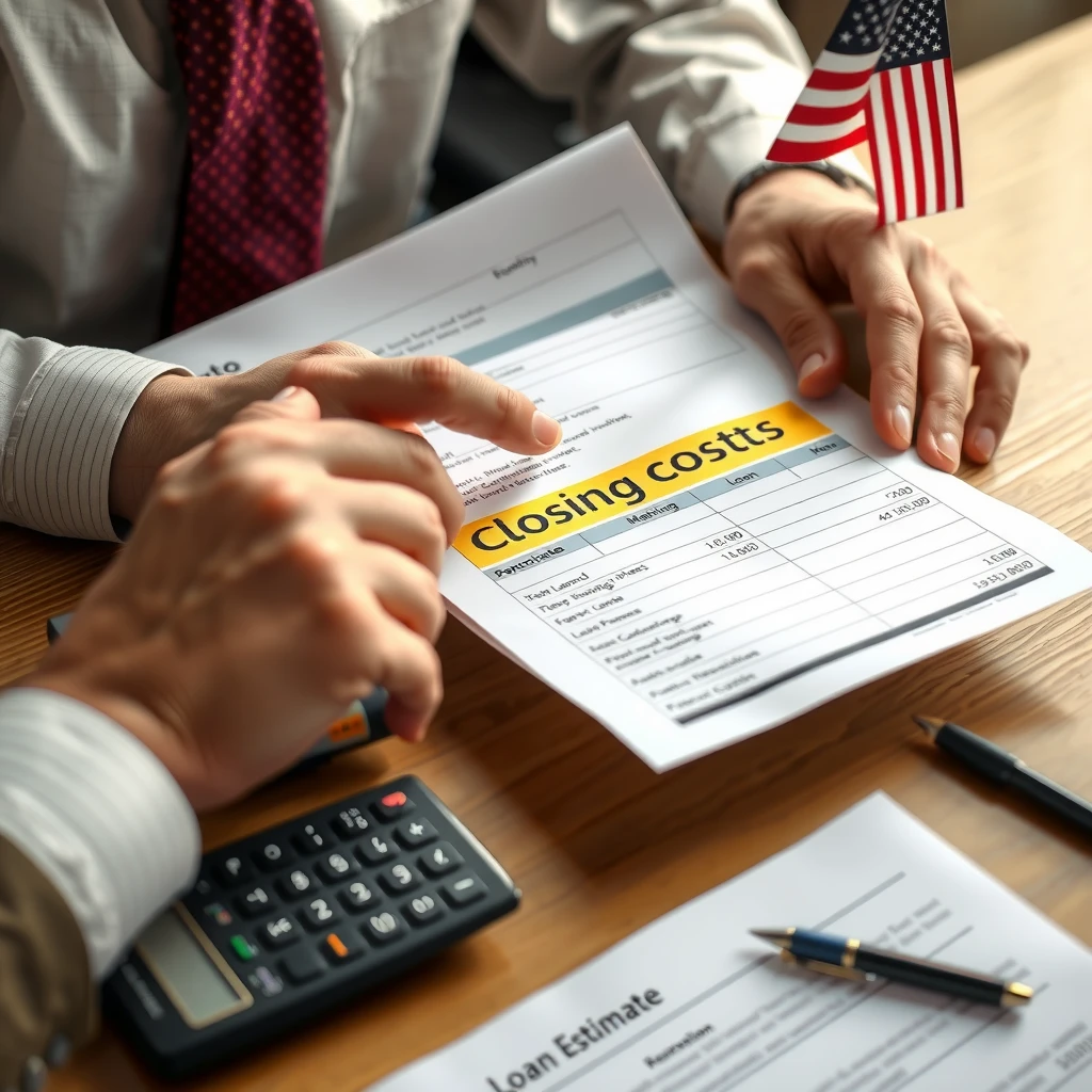 Man examining FHA loan estimate focusing on closing costs