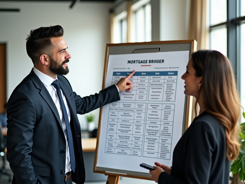 Mortgage broker explaining loan terms