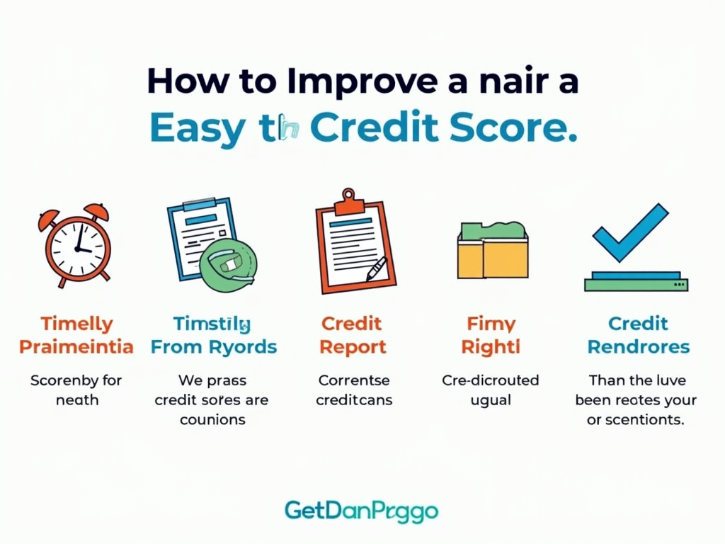 Infographic outlining practical steps to boost your credit score